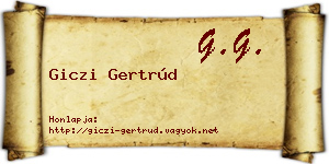 Giczi Gertrúd névjegykártya